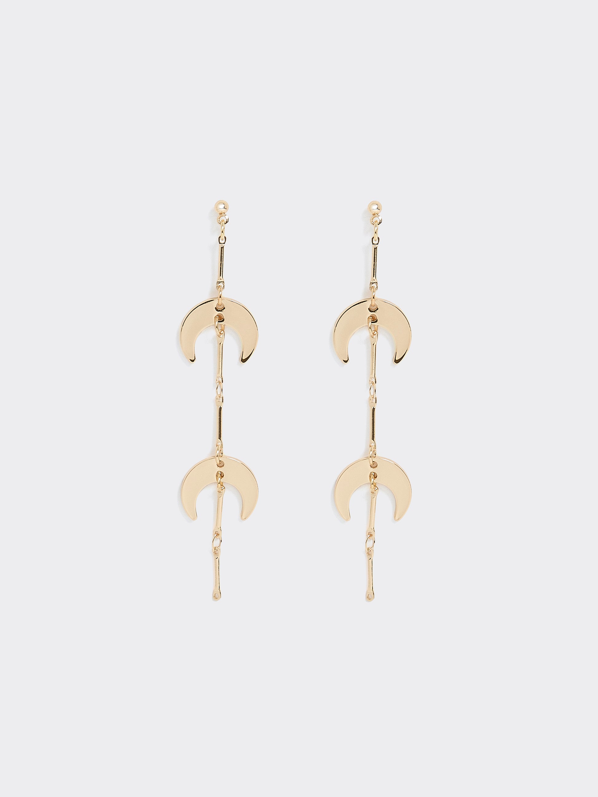 Earrings with Half-Moon Pendants