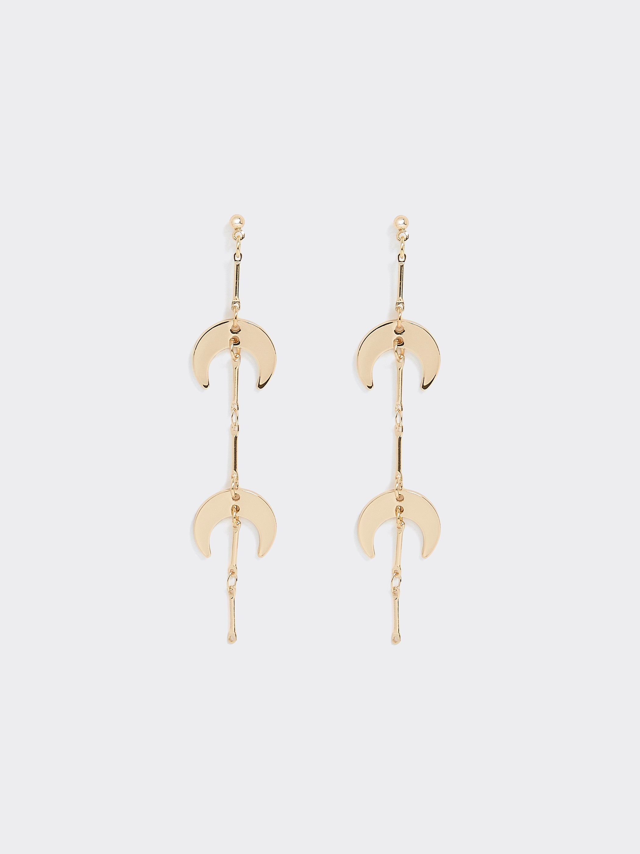 Earrings with Half-Moon Pendants