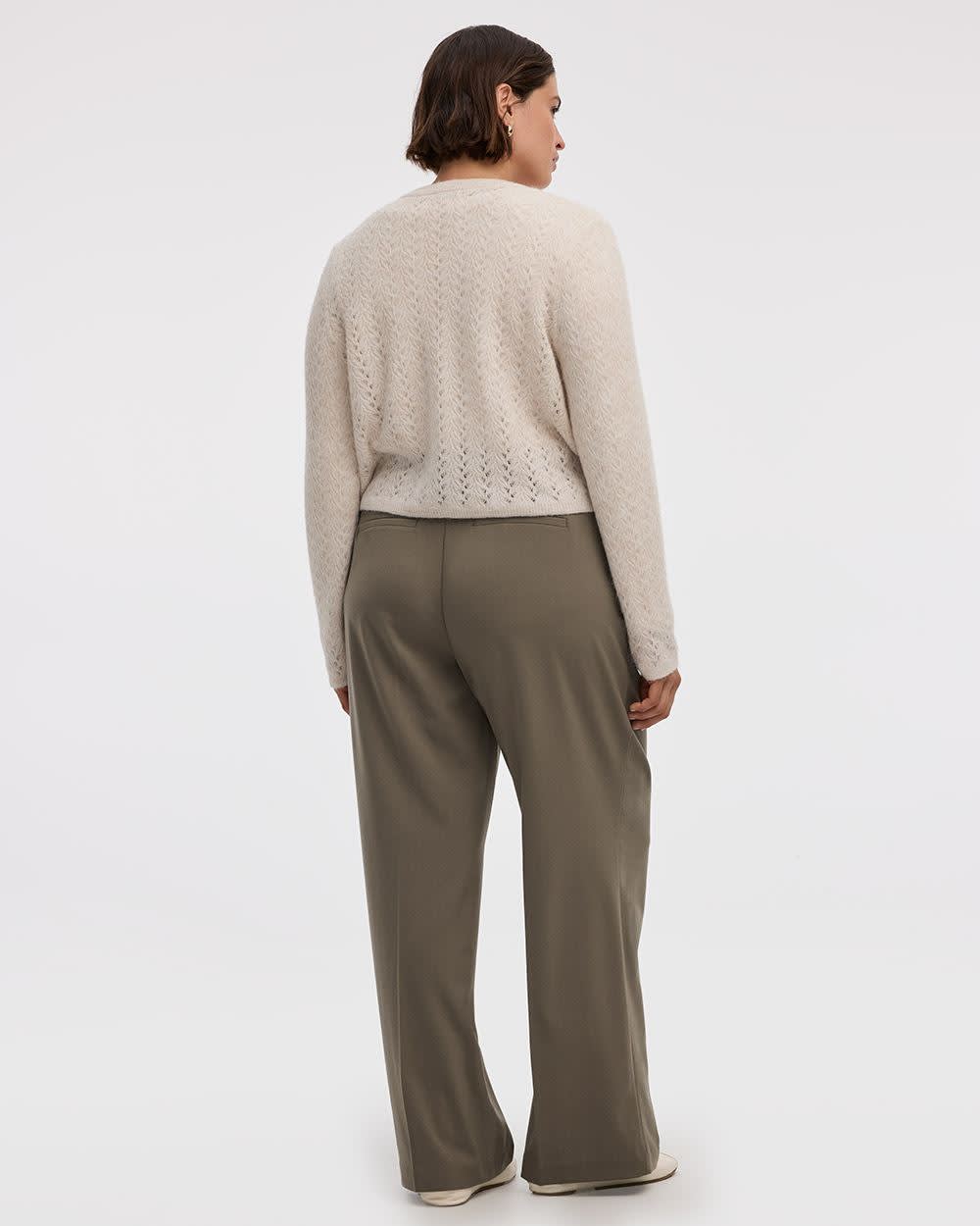 Long-Sleeve V-Neck Fancy-Stitch Cardigan