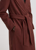 Wool-Blend Long Jacket with Sash