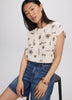 Extended-Sleeve Crew-Neck Blouse with Elasticated Hem