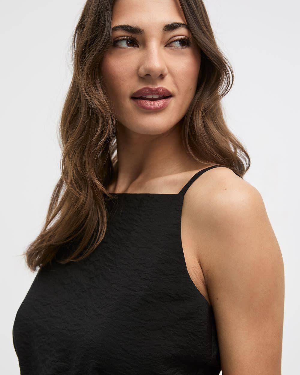 Square-Neck Tank with Bubble Hem