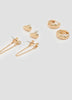 Hoops and Stud Earrings - 3 Pairs
