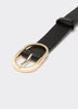 Leather Belt with Oval Buckle