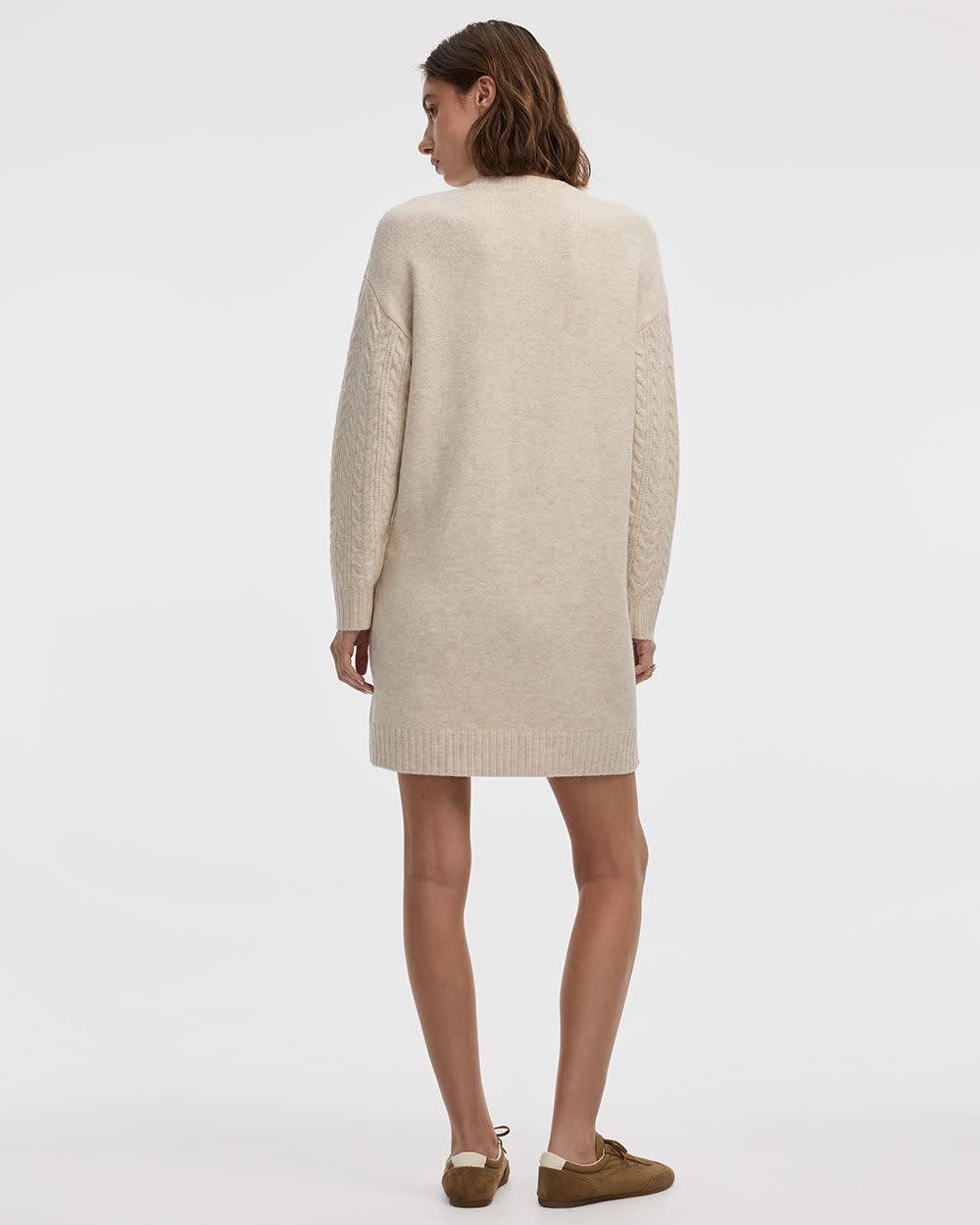 PlushSoft Crew-Neck Cable-Knit Dress