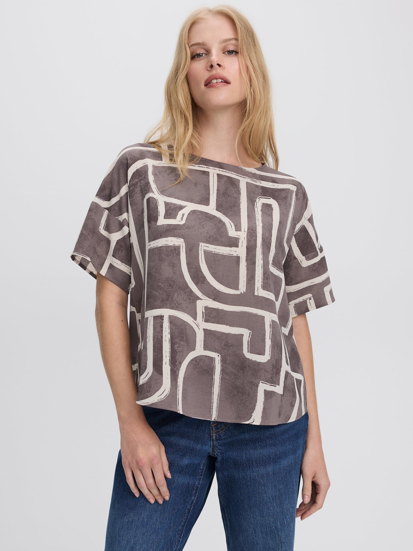 Crew-Neck T-Shirt Blouse