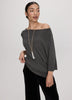 Long-Sleeve Boat-Neck Off-the-Shoulder Top