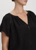 Split-Neck Blouse with Flutter Sleeves