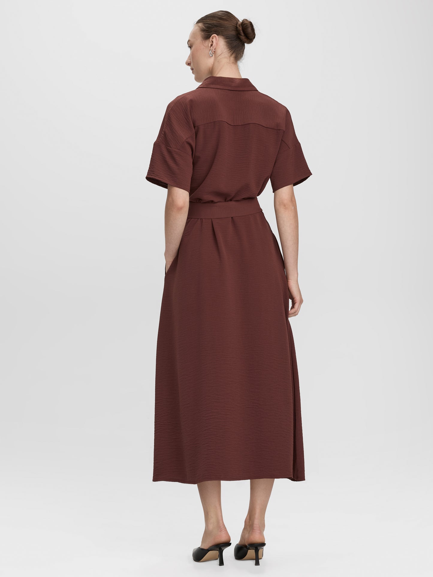 Short-Sleeve Midi Shirtdress