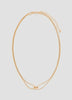 Double-Chain Short Necklace with Link Pendant