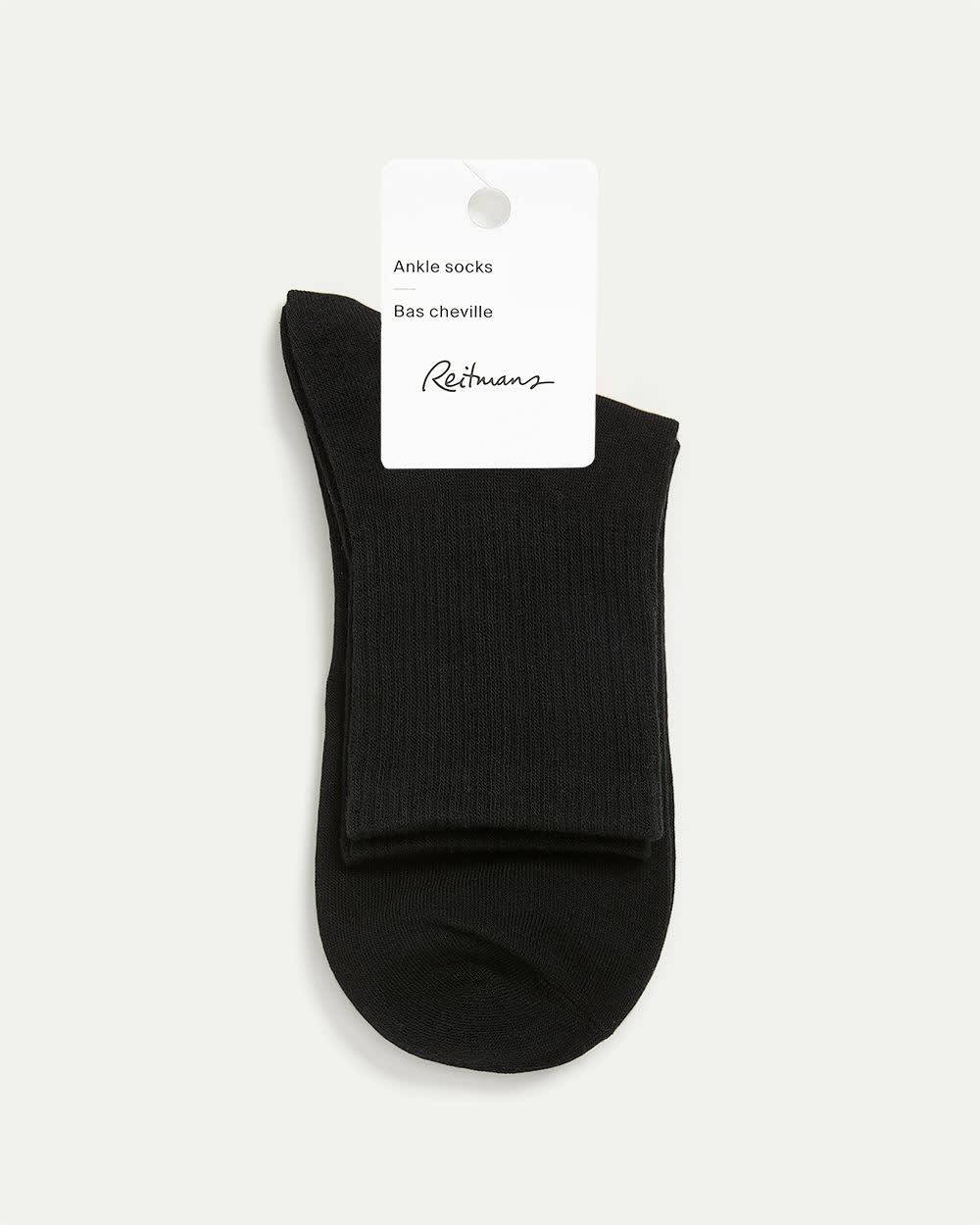 Ribbed Cotton Anklet Socks