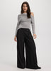 Wide-Leg Mid-Rise Pants with Asymmetrical Waist - The Timeless