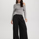Wide-Leg Mid-Rise Pants with Asymmetrical Waist - The Timeless