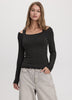 Long-Sleeve Off-the-Shoulder Top with Fooler Insert