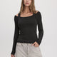 Long-Sleeve Off-the-Shoulder Top with Fooler Insert