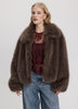 Manteau court en fourrure synthétique