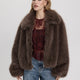 Manteau court en fourrure synthétique