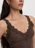 V-Neck Cami with Lace Trim