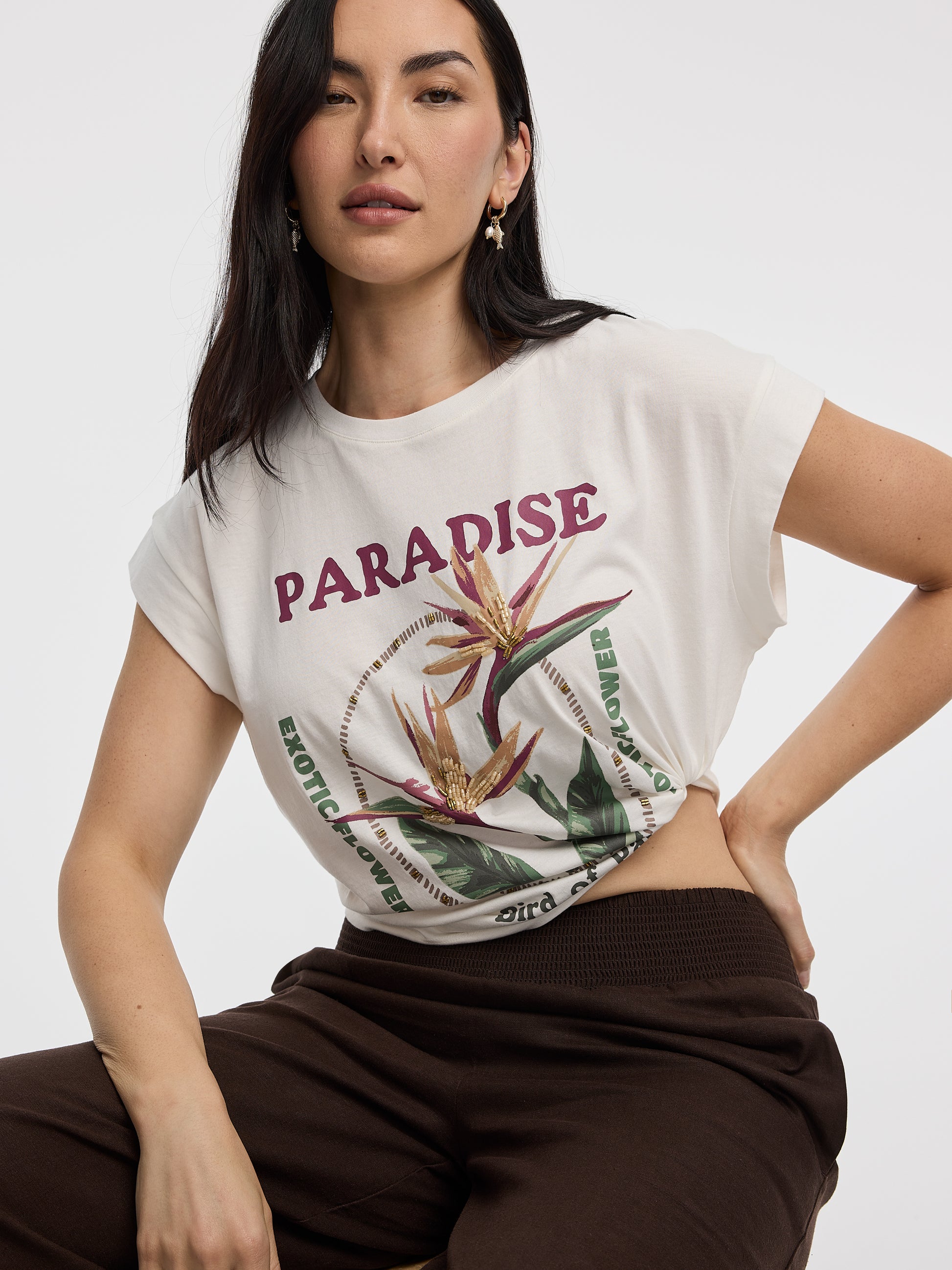 Extended-Sleeve Crew-Neck Tee