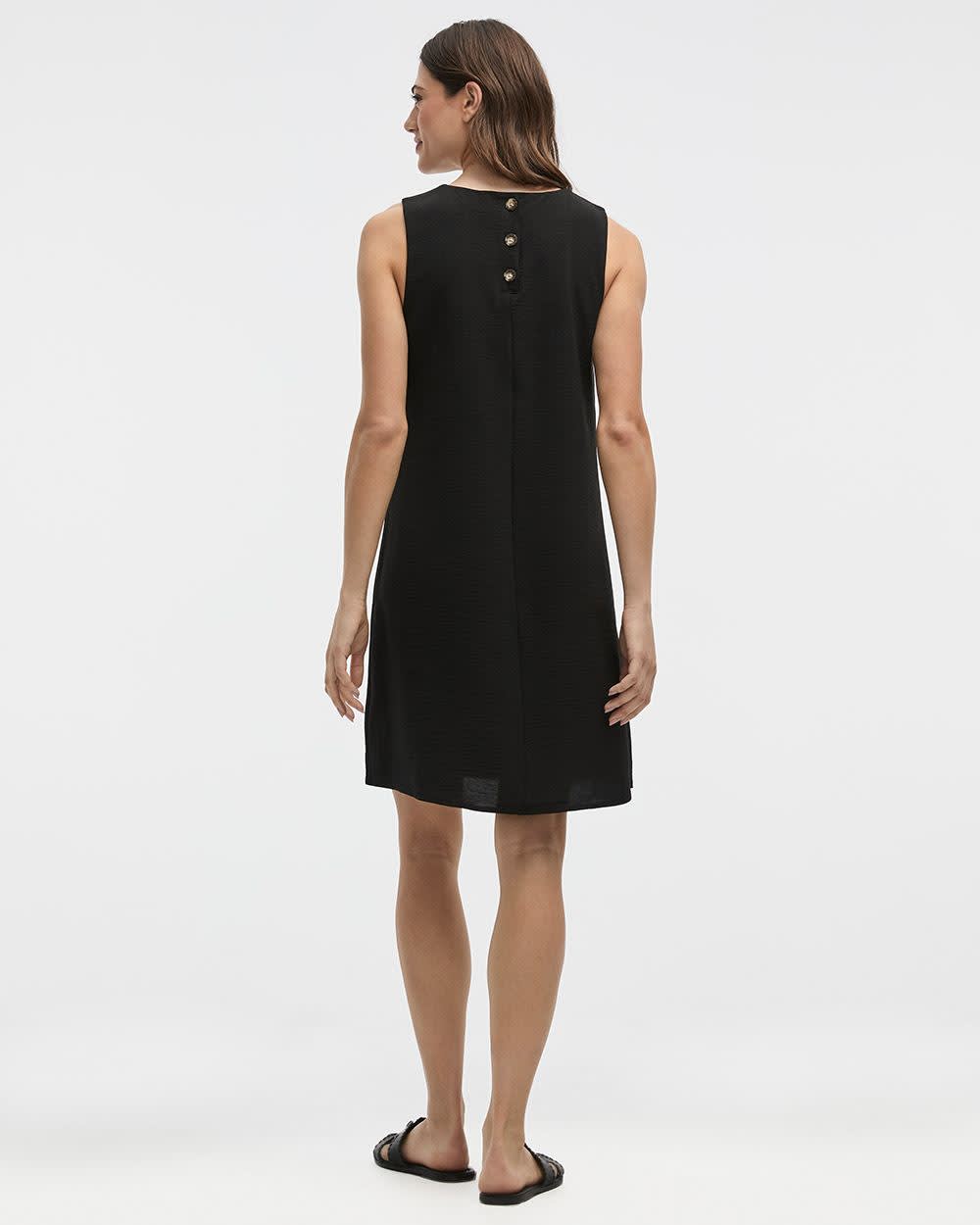 Sleeveless Crew-Neck Shift Dress