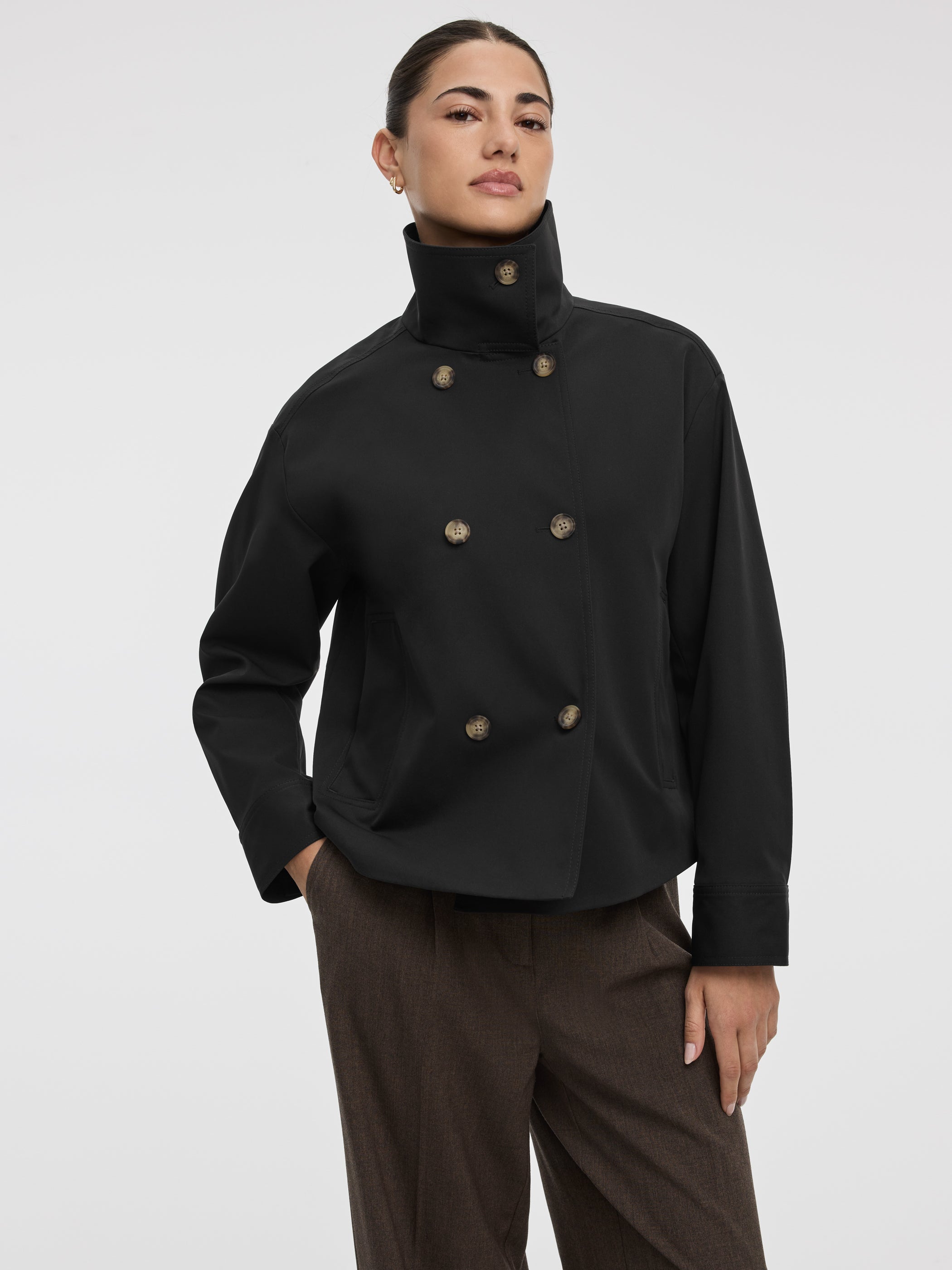 Short Mock-Neck Coat