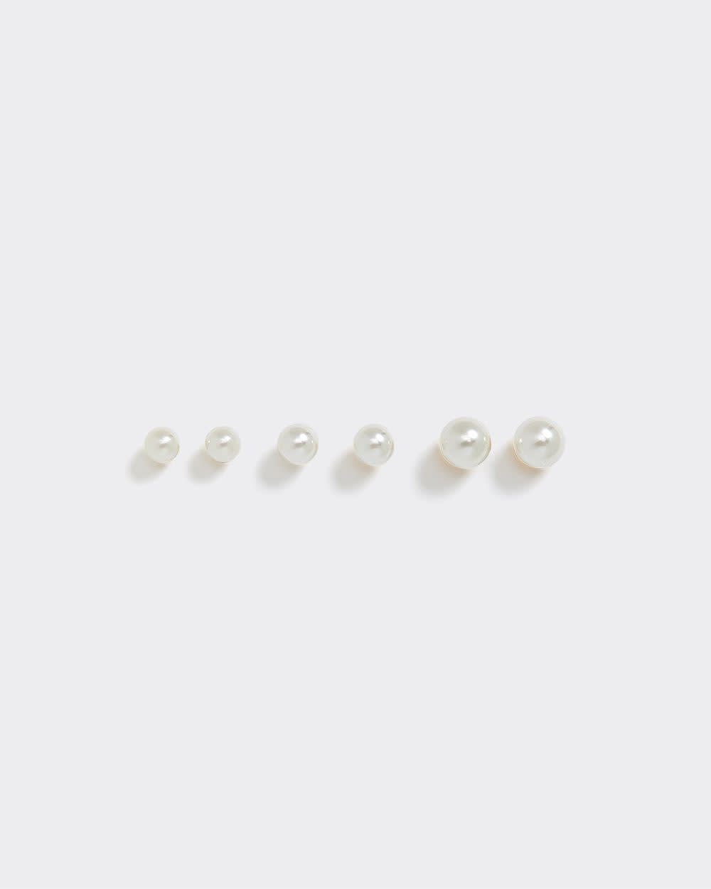 Pearl Earrings - 3 Pairs
