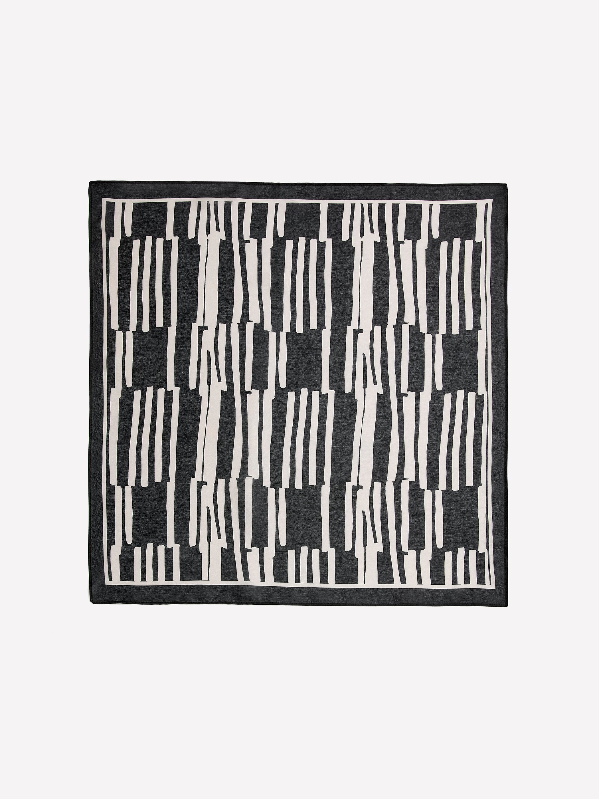 Square Scarf with Geometric Pattern