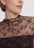 Long-Sleeve Mock-Neck Lace Top
