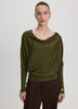 Long-Sleeve Cowl-Neck Loose Sweater