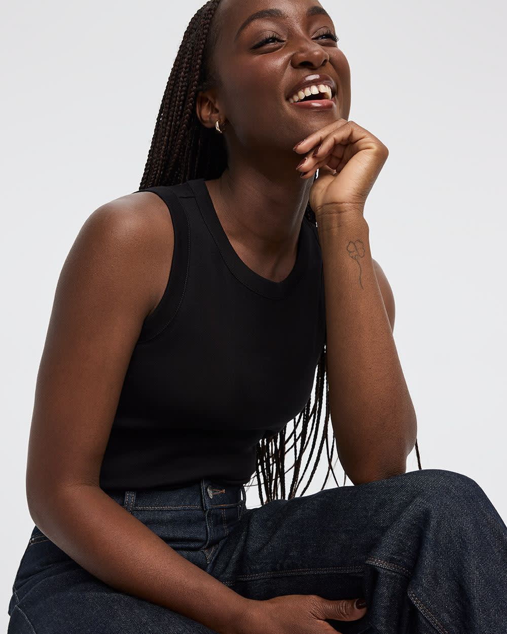 Ribbed Crew-Neck Tank - R Essentials