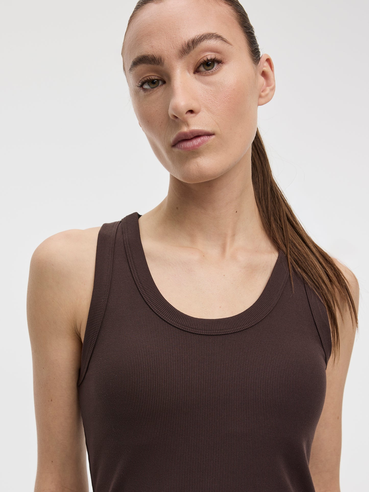 Scoop-Neck Ribbed Tank