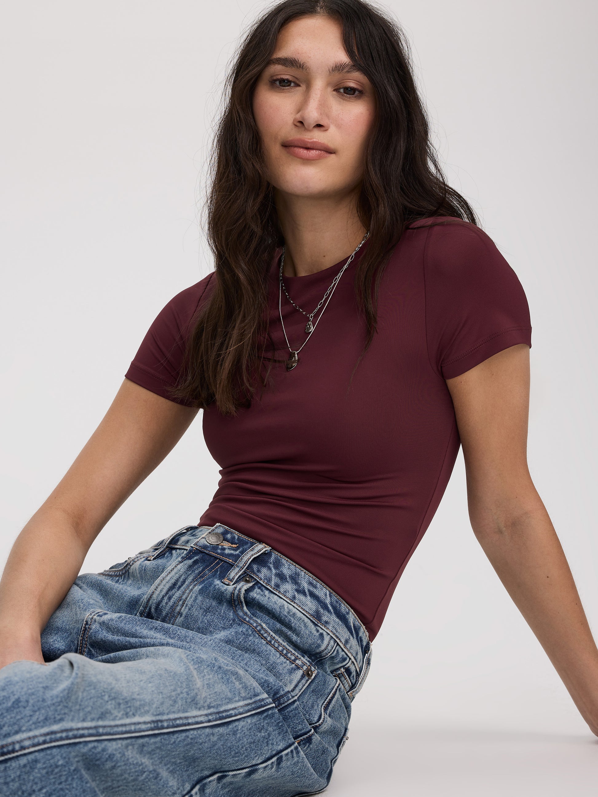 Short-Sleeve Crew-Neck Bodysuit
