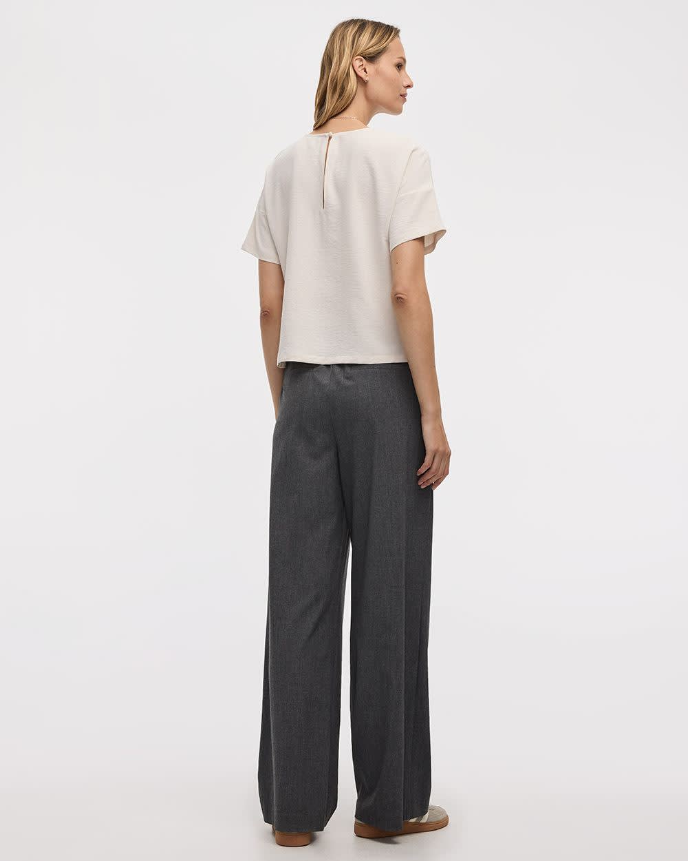 Short-Sleeve Crew-Neck Blouse
