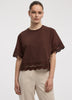 Short-Sleeve Mix-Media Top with Embroidered Trims