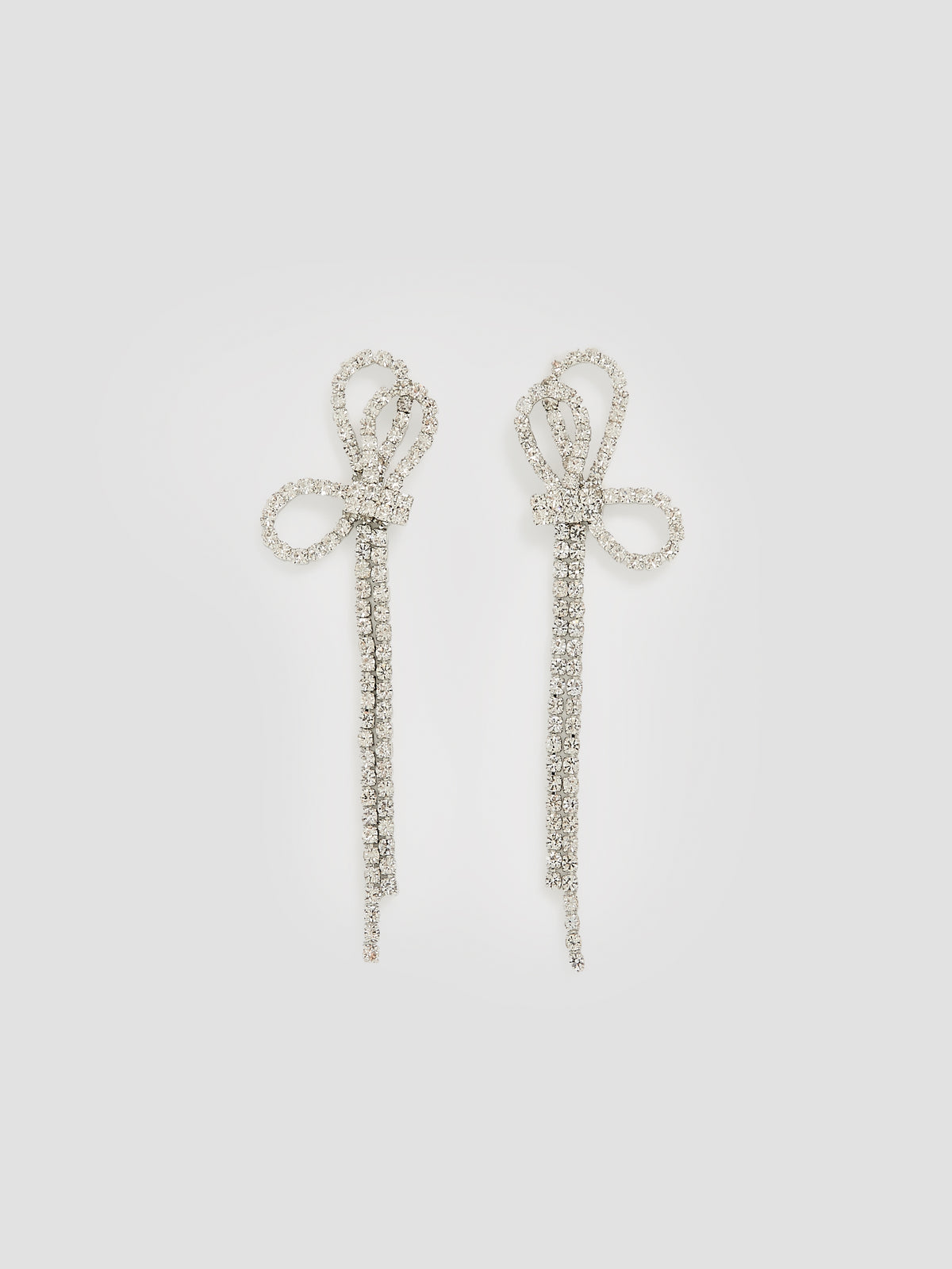 Bow Earrings with Rhinestones