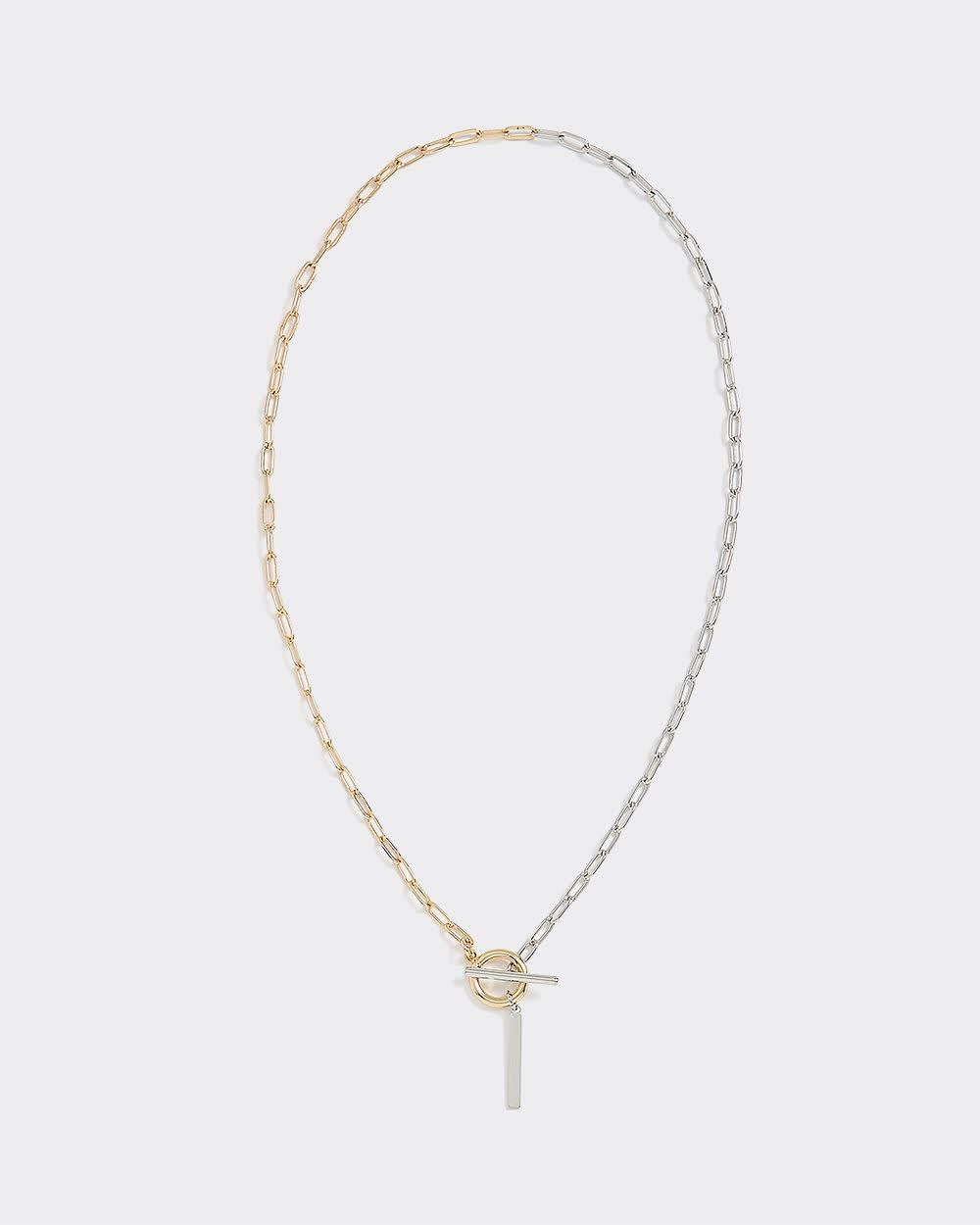 Short Two-Tone Link-Chain Necklace