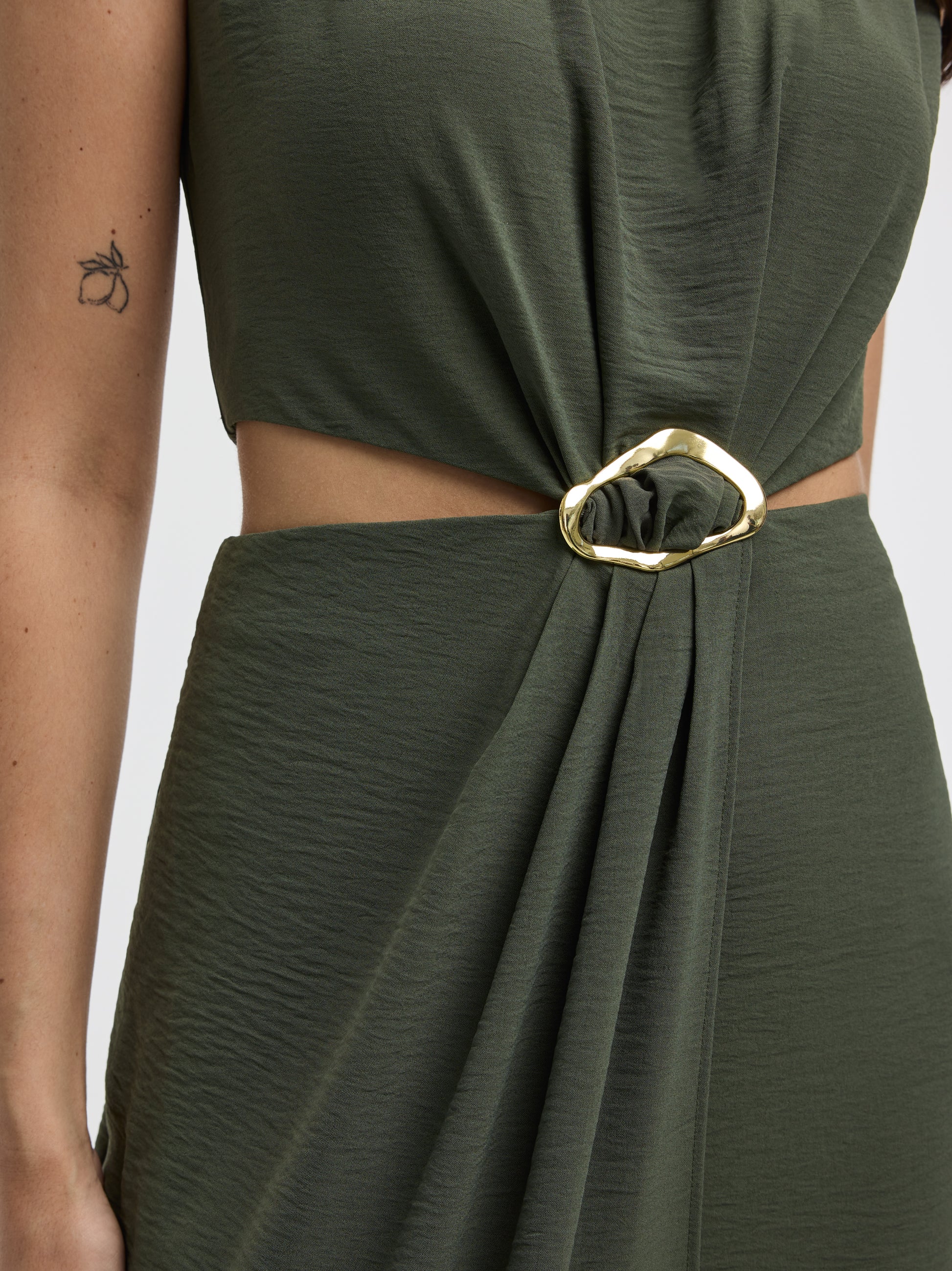 Sleeveless Fitted Maxi Dress with Cut-Out Details