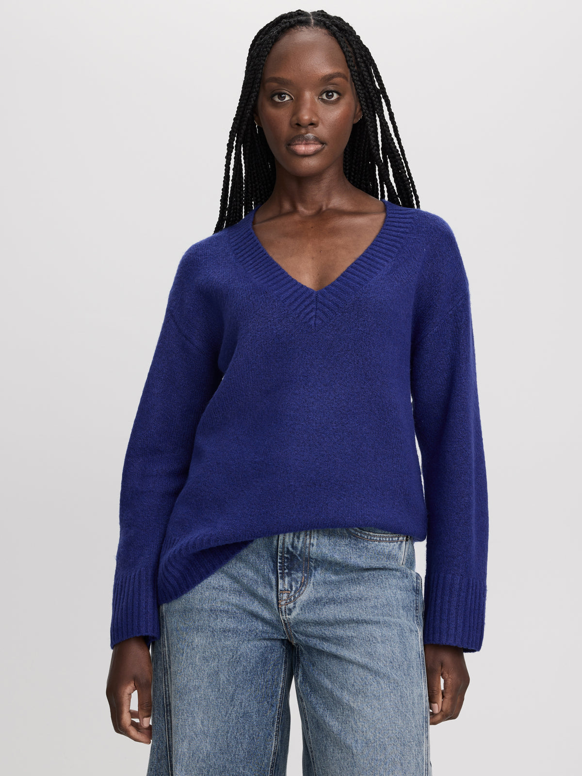 Long-Sleeve V-Neck PlushSoft Sweater