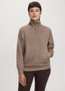Long-Sleeve Half-Zip Mock-Neck Textured Top