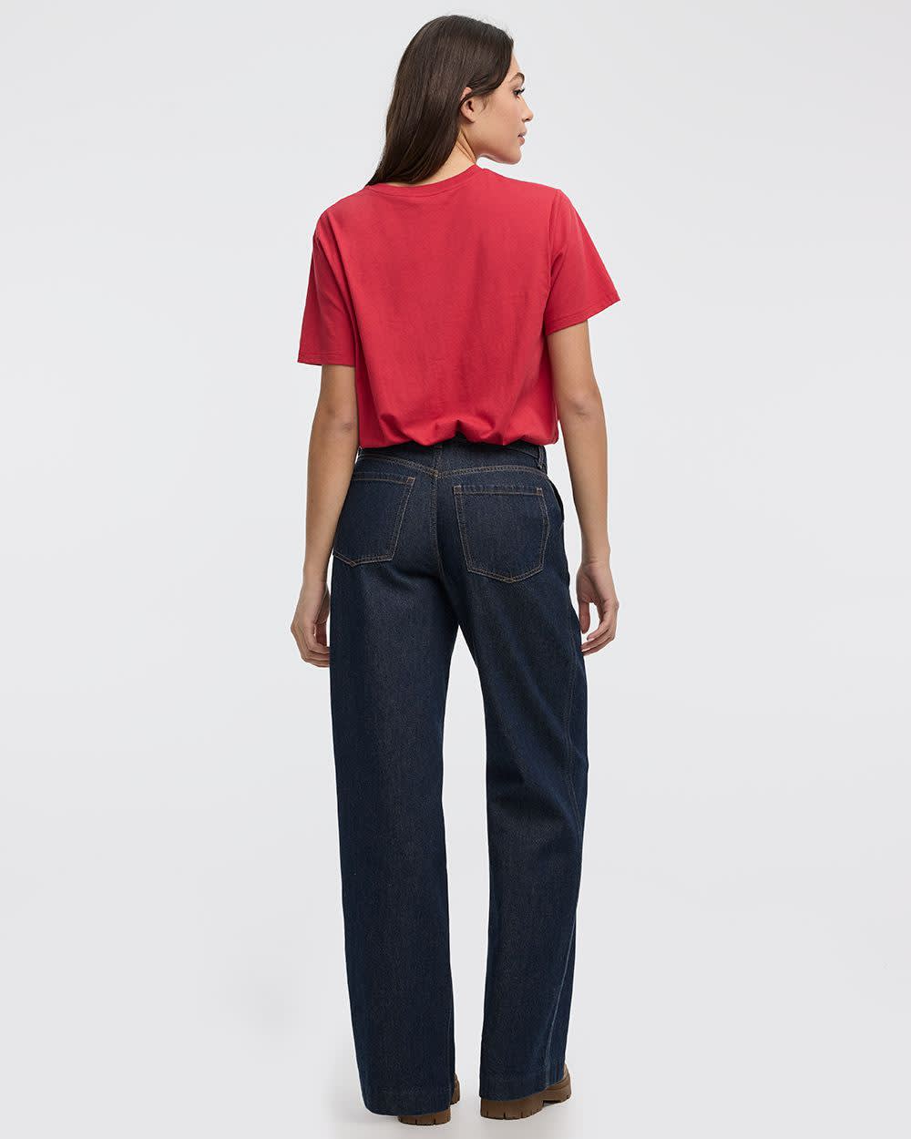 Crew-Neck Tee with Bubble Hem