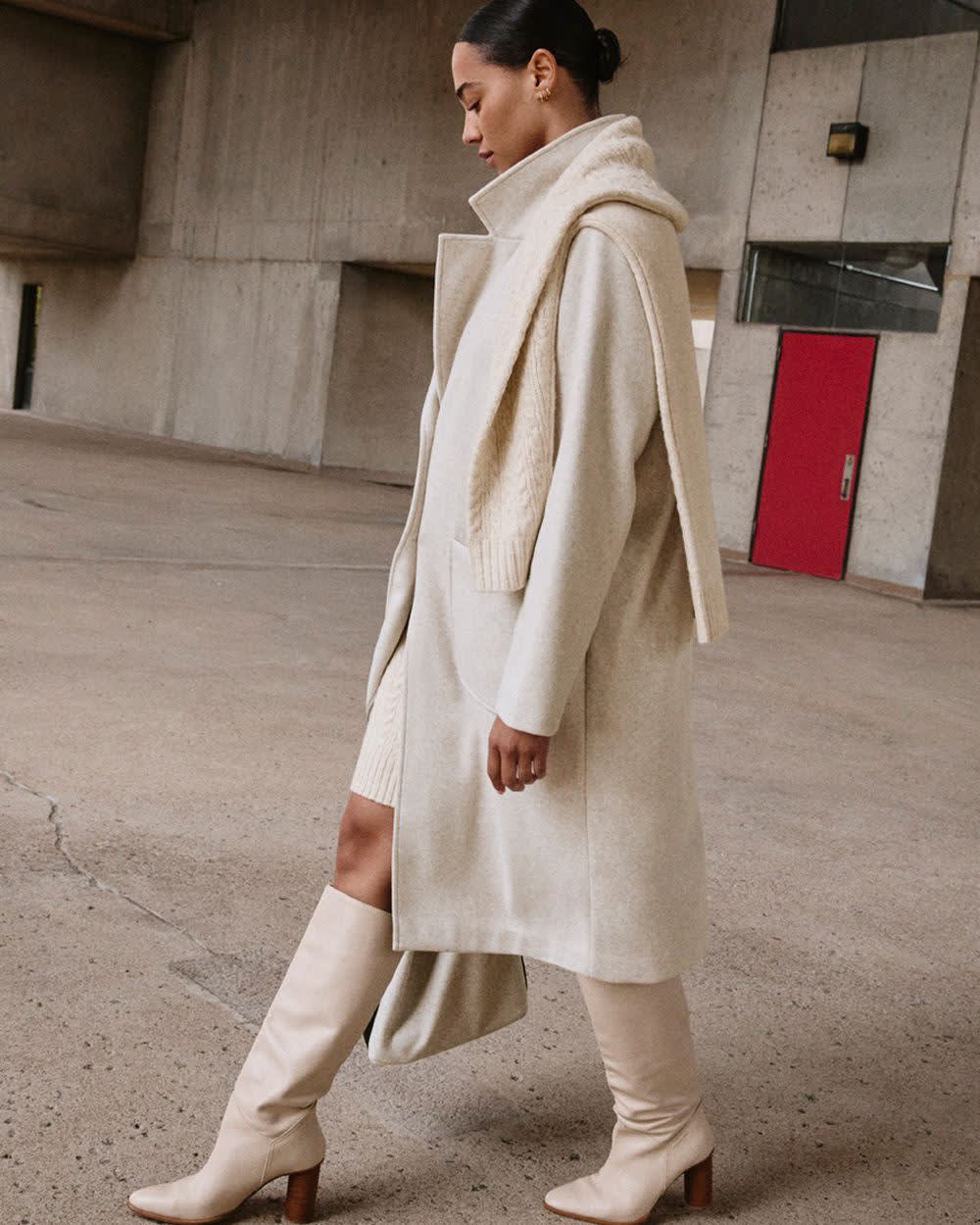 Long Coat with Two-Button Closure