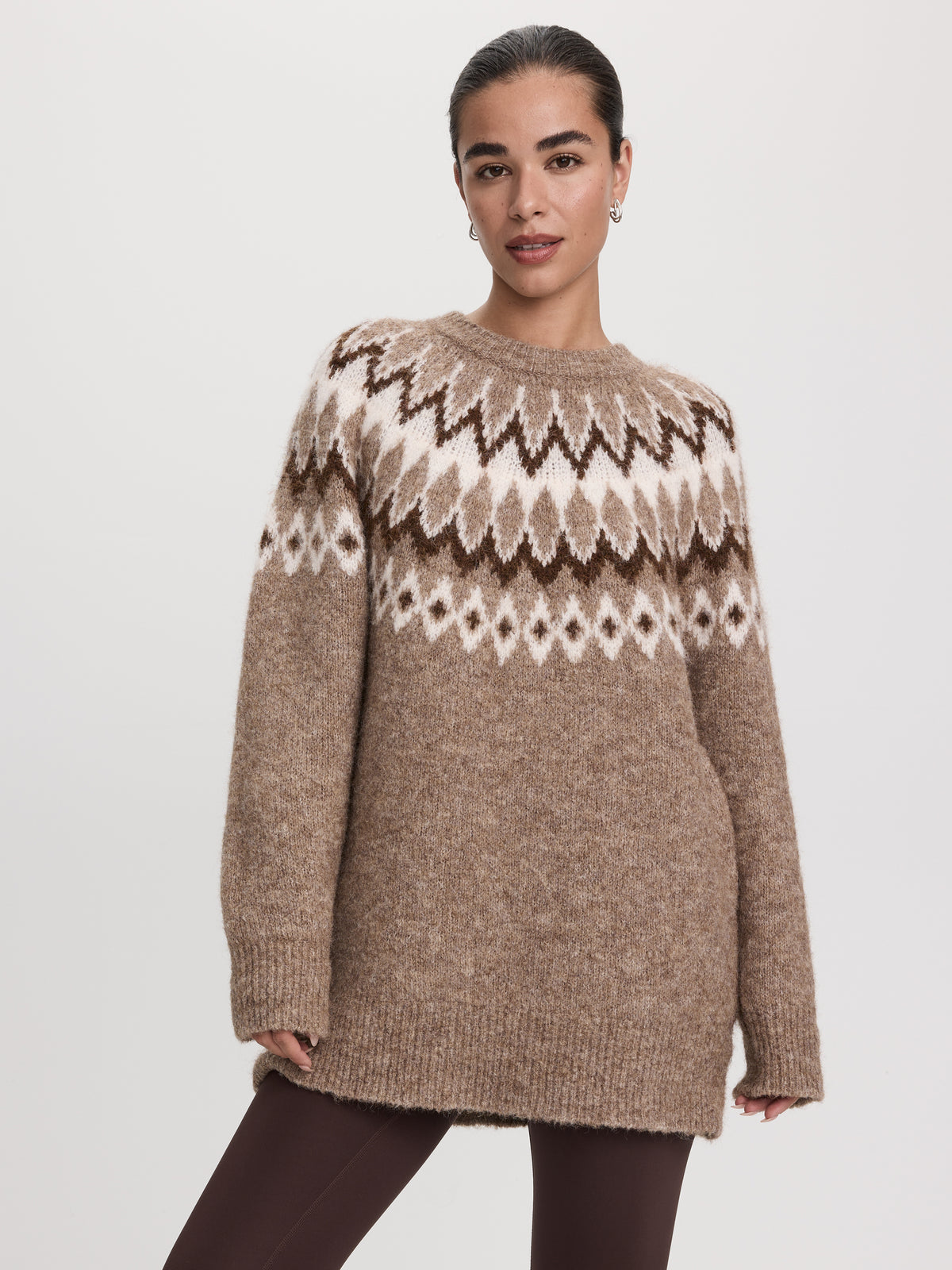 Long-Sleeve Pullover with Fair-Isle Pattern