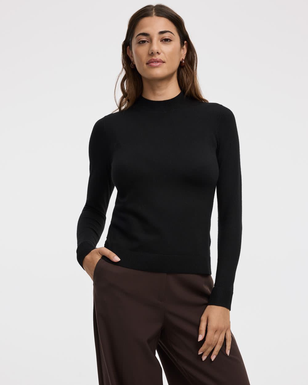 Long-Sleeve Mock-Neck Pullover - R Essentials