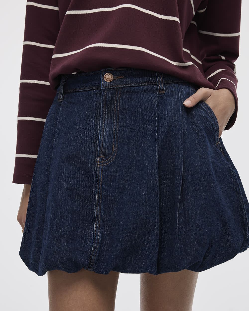 Denim Bubble Miniskirt