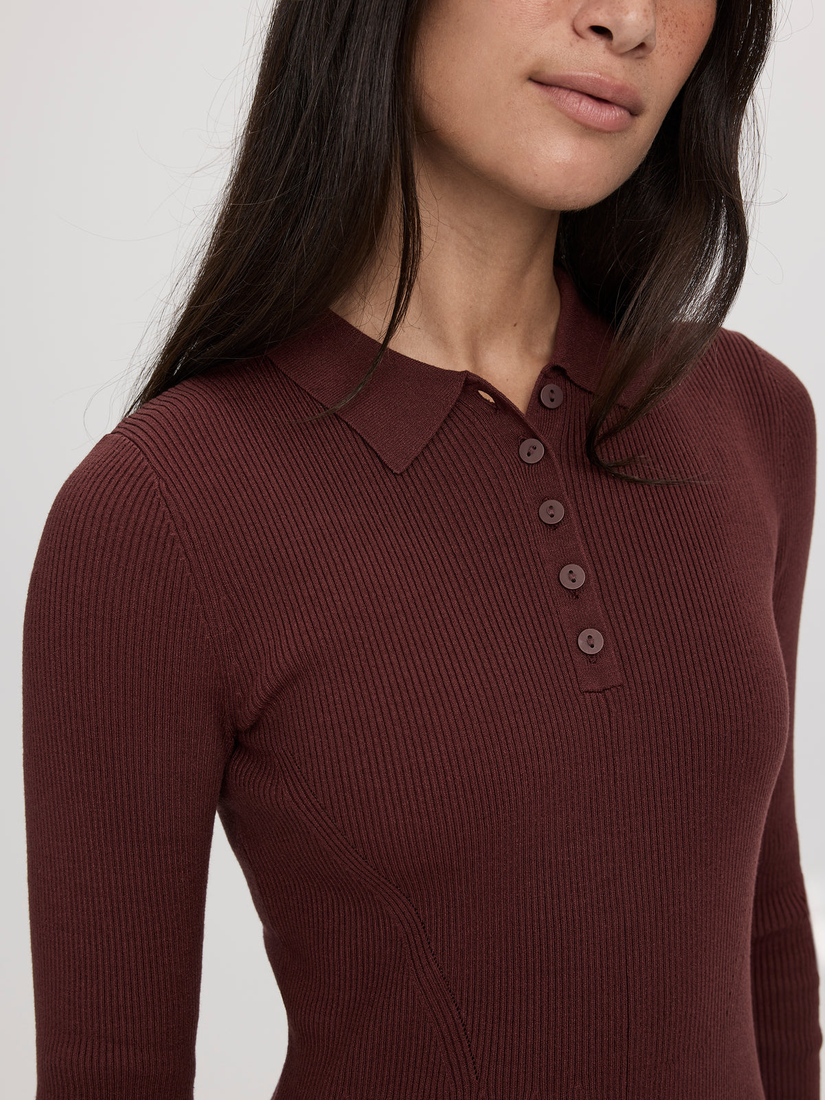 Long-Sleeve Polo Mini Dress