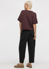 Cashmere-Blend Short-Sleeve Crew-Neck Loose Sweater