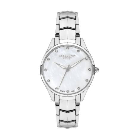 LEE COOPER-Women's Silver 33mm  watch w/White Dial
