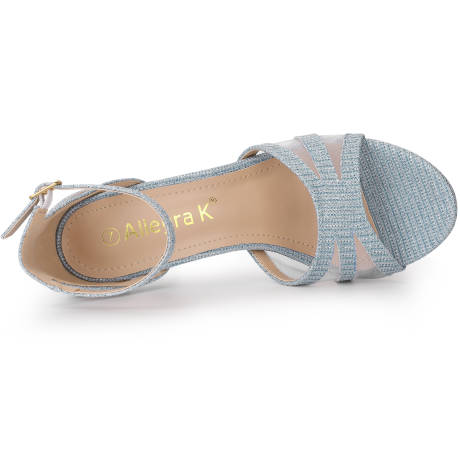 Allegra K- Glitter Ankle Strap Heel Stiletto Heels Sandals