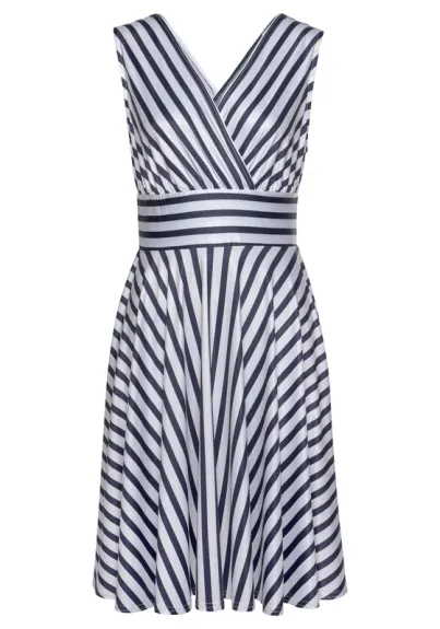 Lascana - Striped V-Neck Dress