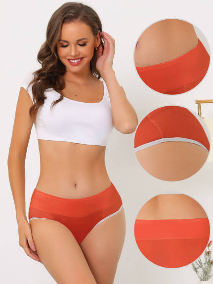 Allegra K- Women's Elastic Waist Color-Block Underwears
